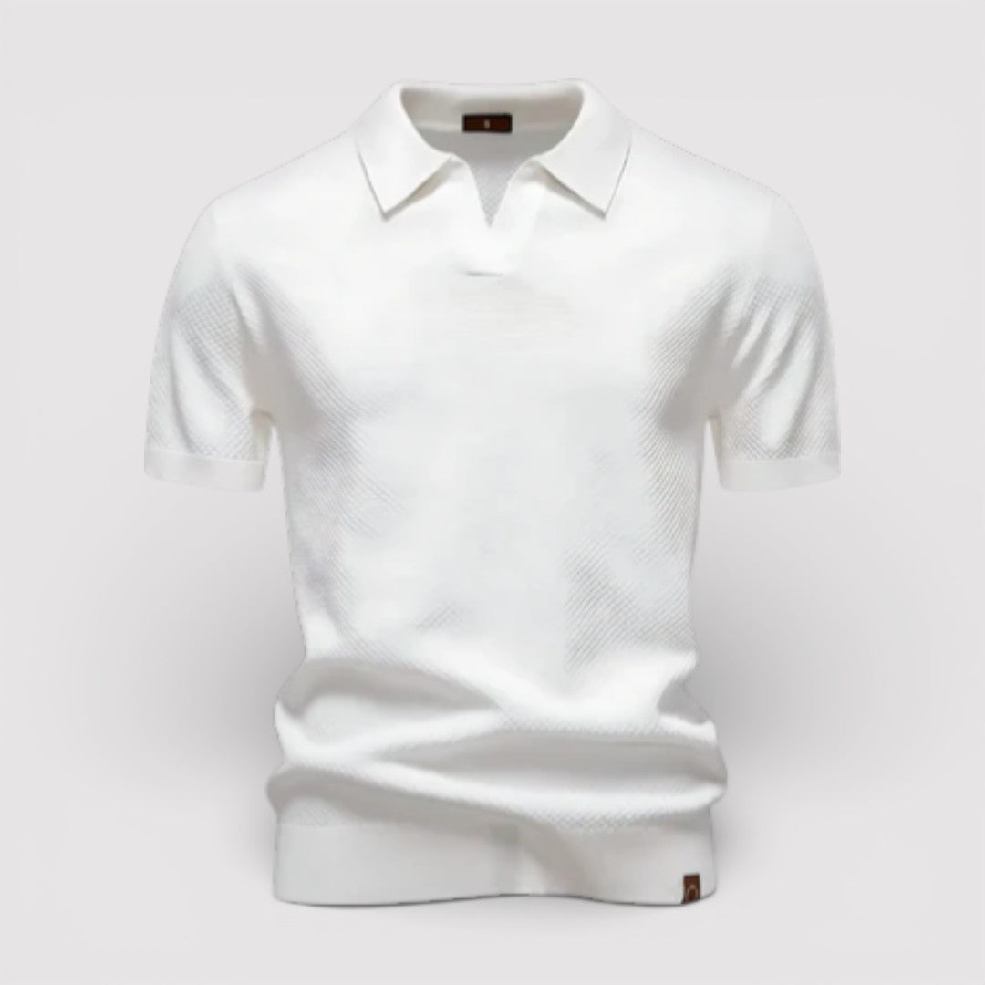 Markus Berlin Herren Poloshirt ohne Knopfleiste, Vorderansicht