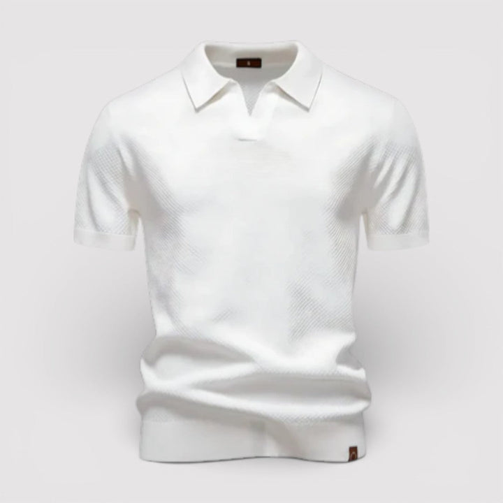 Markus Berlin Herren Poloshirt ohne Knopfleiste, Vorderansicht