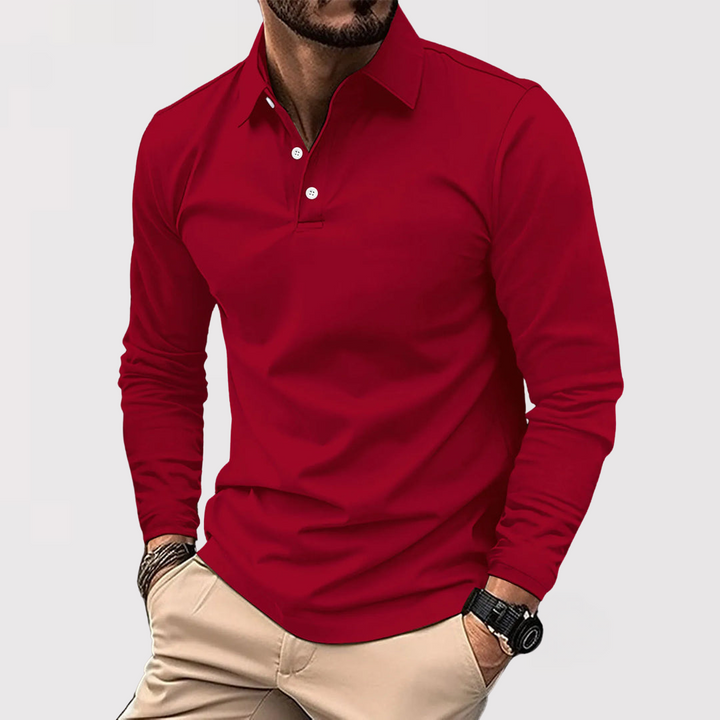 Markus Berlin Herren Langarm-Poloshirt, Vorderansicht