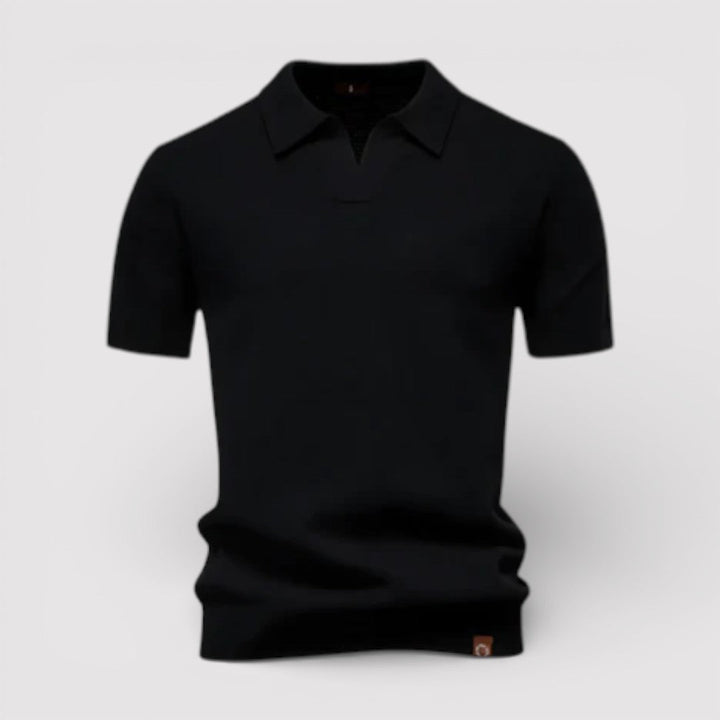 Markus Berlin Herren Poloshirt ohne Knopfleiste, Vorderansicht
