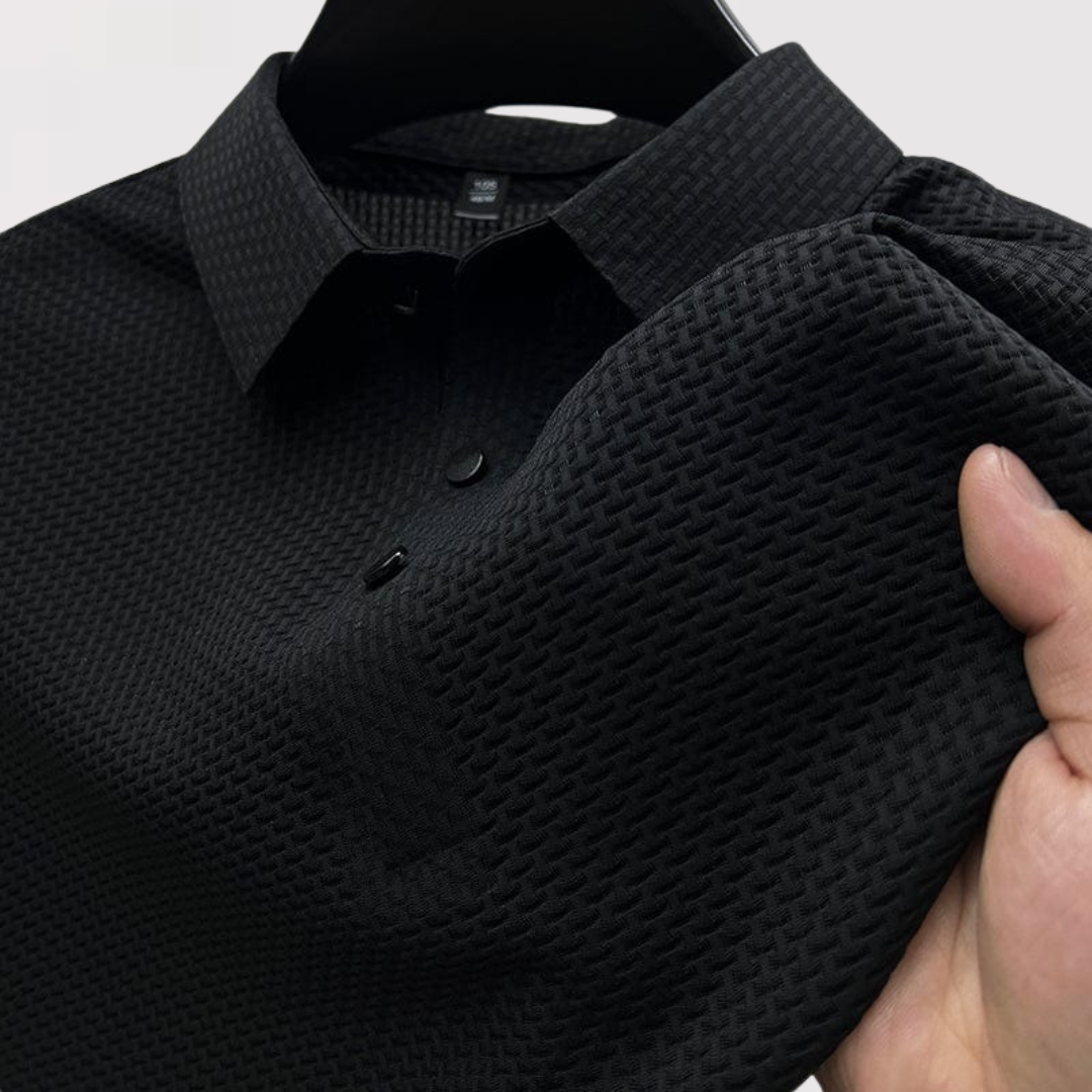 Markus Berlin Herren Strukturiertes Poloshirt, Vorderansicht
