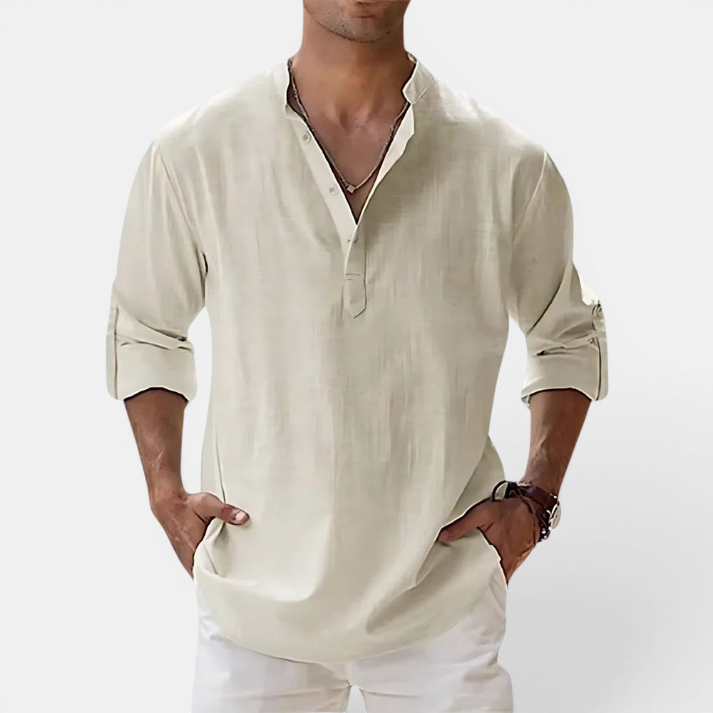 Markus Berlin Herren Henley-Shirt, Vorderansicht