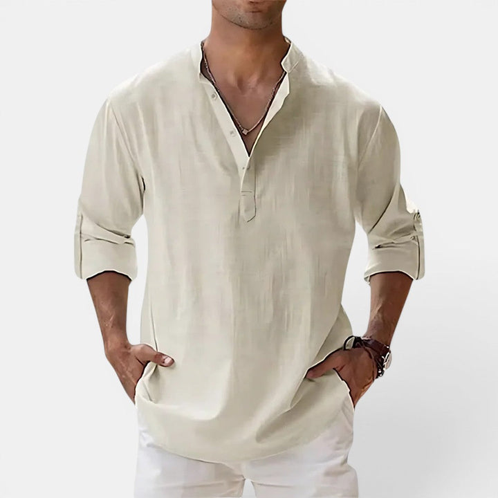 Markus Berlin Herren Henley-Shirt, Vorderansicht