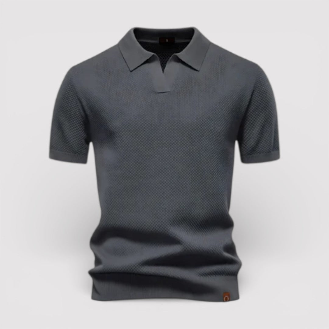 Markus Berlin Herren Poloshirt ohne Knopfleiste, Vorderansicht