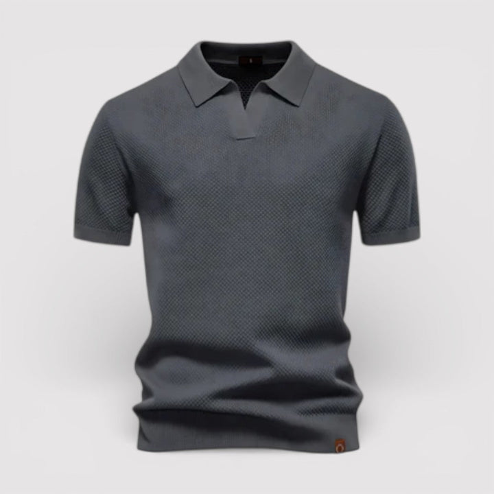 Markus Berlin Herren Poloshirt ohne Knopfleiste, Vorderansicht