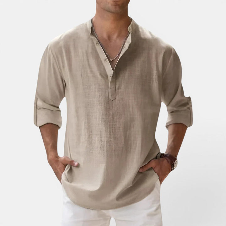 Markus Berlin Herren Henley-Shirt, Vorderansicht