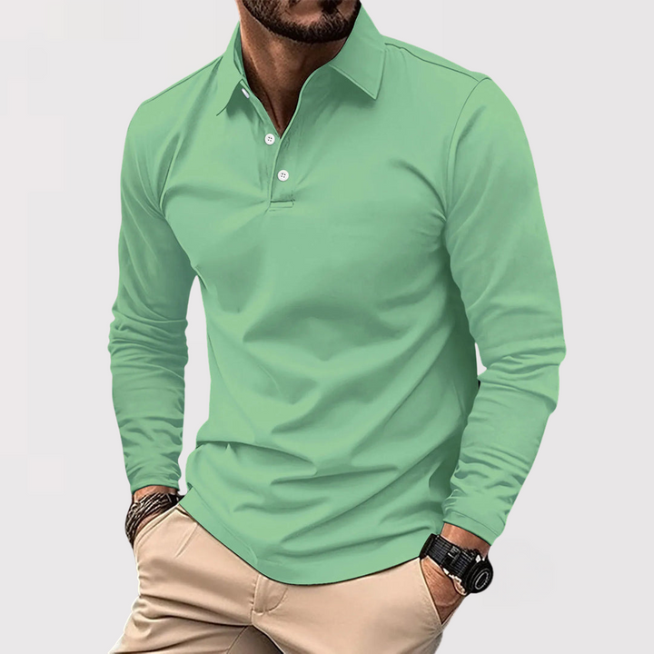 Markus Berlin Herren Langarm-Poloshirt, Vorderansicht