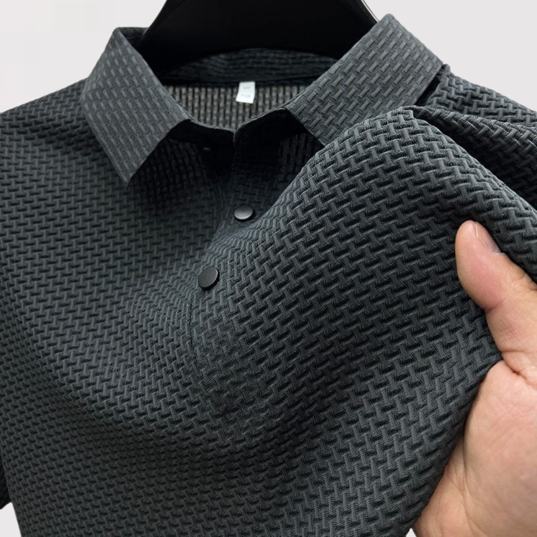 Markus Berlin Herren Strukturiertes Poloshirt, Vorderansicht