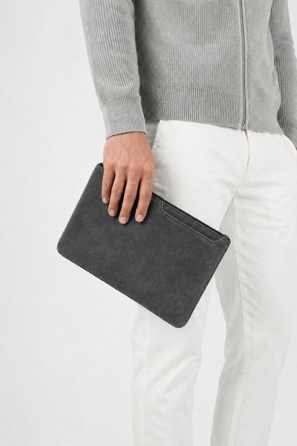 Markus Berlin Herren Clutch-Tasche Dunkelgrau, Vorderansicht