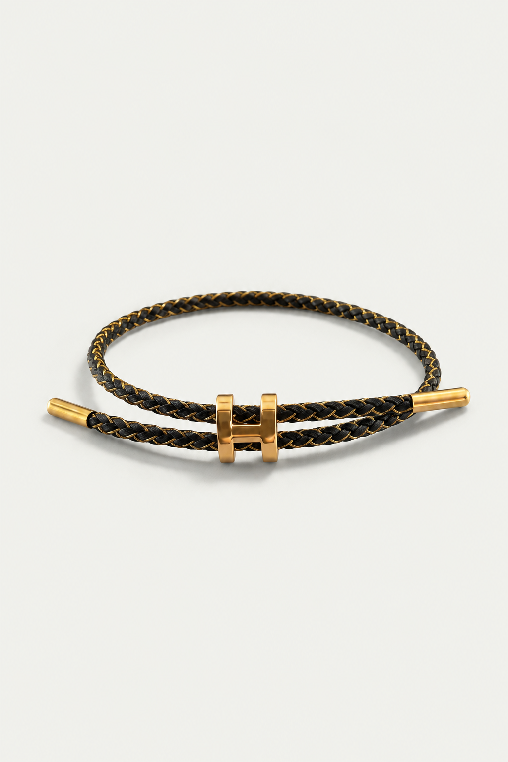 Markus Berlin Herren Armband Gold/Schwarz, Vorderansicht