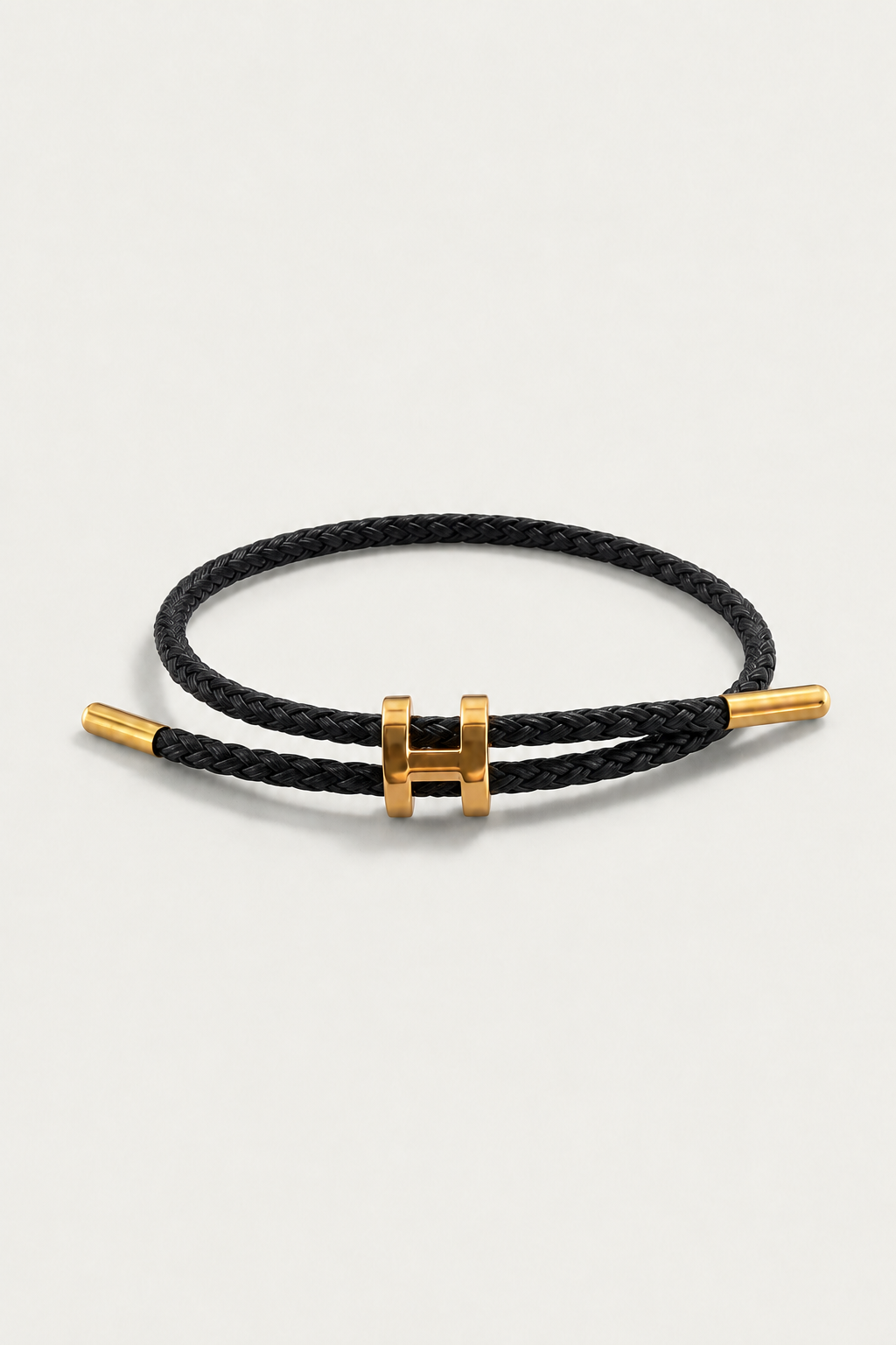 Markus Berlin Herren Armband Schwarz/Gold, Vorderansicht