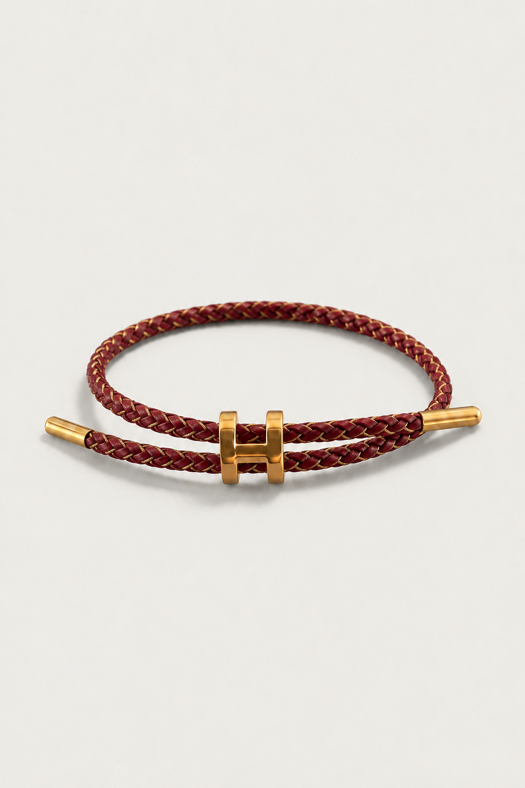 Markus Berlin Herren Armband Bordeaux/Gold, Vorderansicht