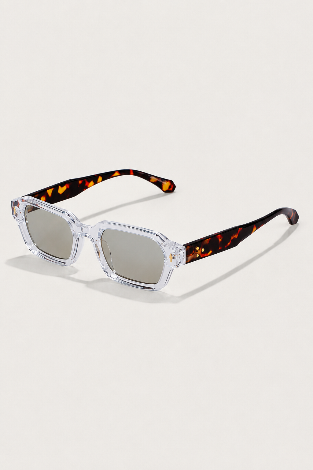 Markus Berlin Herren Sonnenbrille Transparent Leopard, Vorderansicht