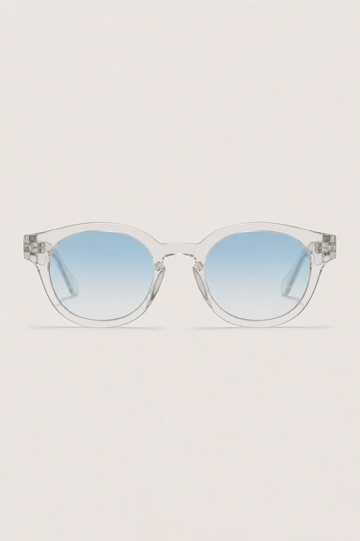 Markus Berlin Herren Sonnenbrille Transparent Blau, Vorderansicht