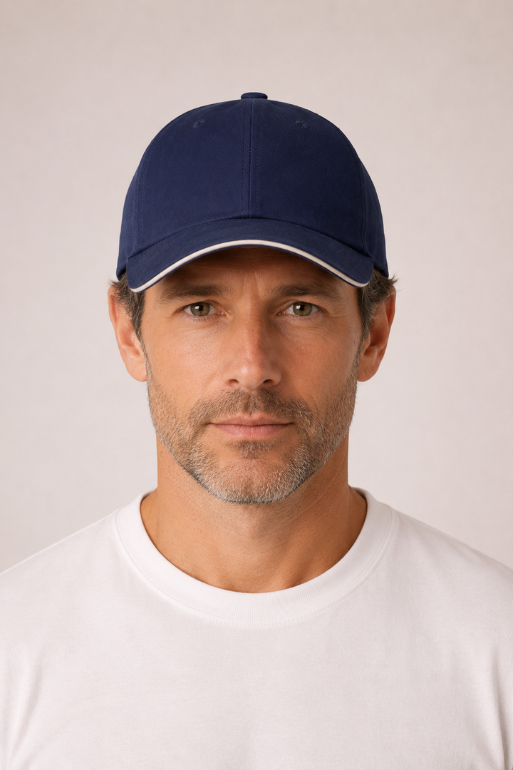 Markus Berlin Herren Cap Marineblau, Vorderansicht