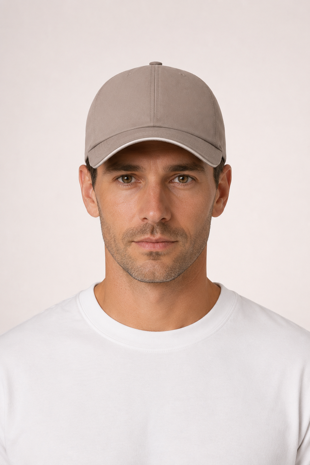 Markus Berlin Herren Cap Taupe, Vorderansicht