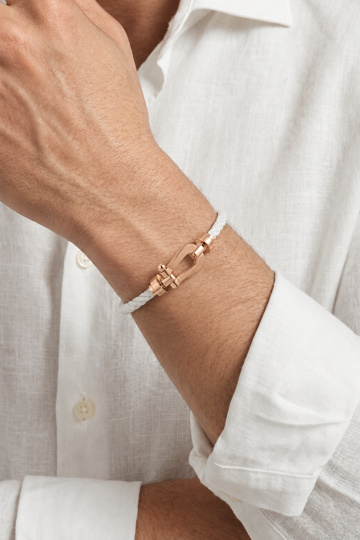 Markus Berlin Herren Armband Weiß/Roségold, Vorderansicht