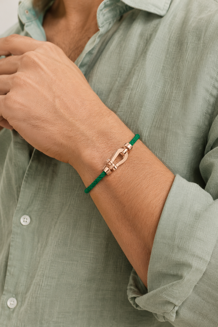 Markus Berlin Herren Armband Grün/Roségold, Vorderansicht