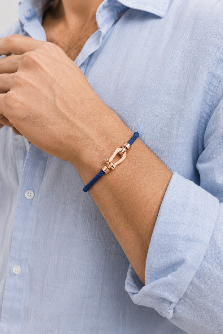Markus Berlin Herren Armband Marineblau/Roségold, Vorderansicht