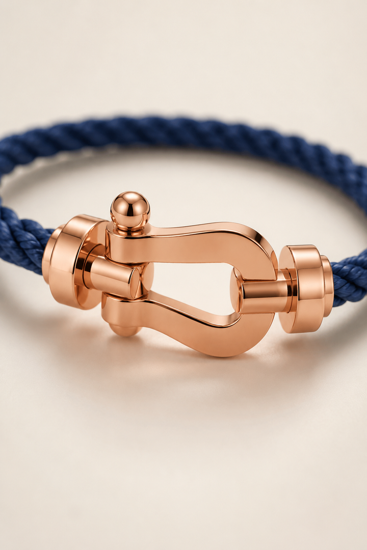 Markus Berlin Herren Armband Marineblau/Roségold, Vorderansicht