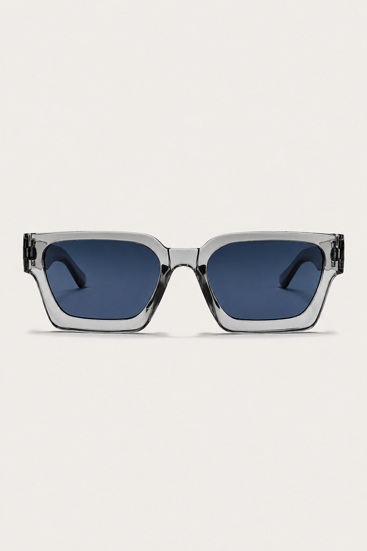 Markus Berlin Herren Sonnenbrille Transparent Grau, Vorderansicht