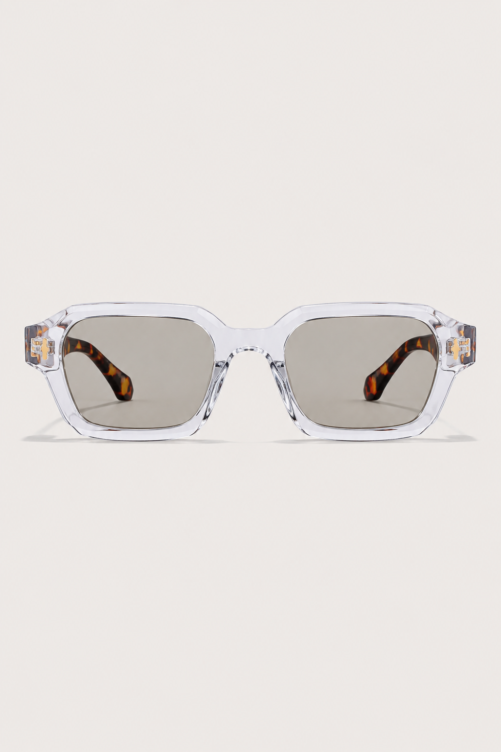 Markus Berlin Herren Sonnenbrille Transparent Leopard, Vorderansicht