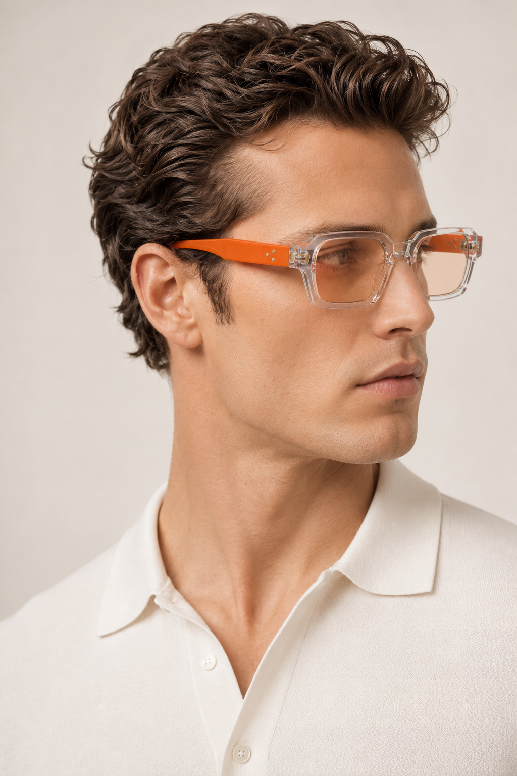 Markus Berlin Herren Sonnenbrille Orange, Vorderansicht