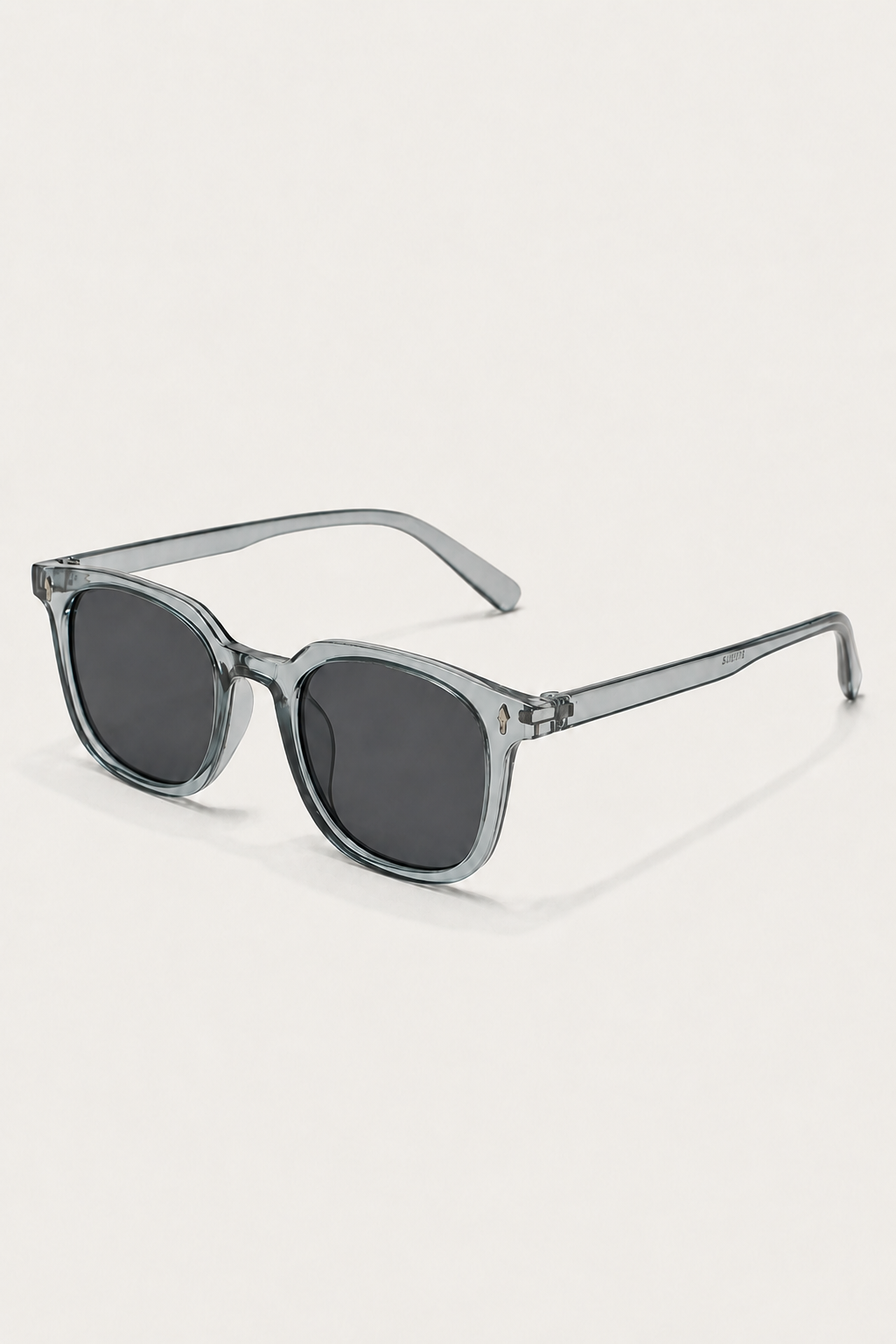 Markus Berlin Herren Sonnenbrille Transparent Grau, Vorderansicht
