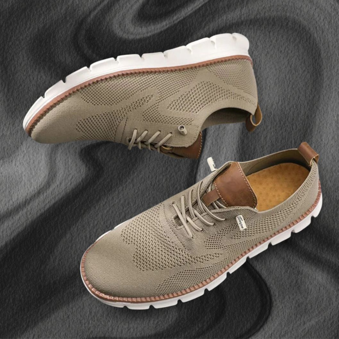 Markus Berlin Herren Sneaker Khaki/Weiß, Vorderansicht