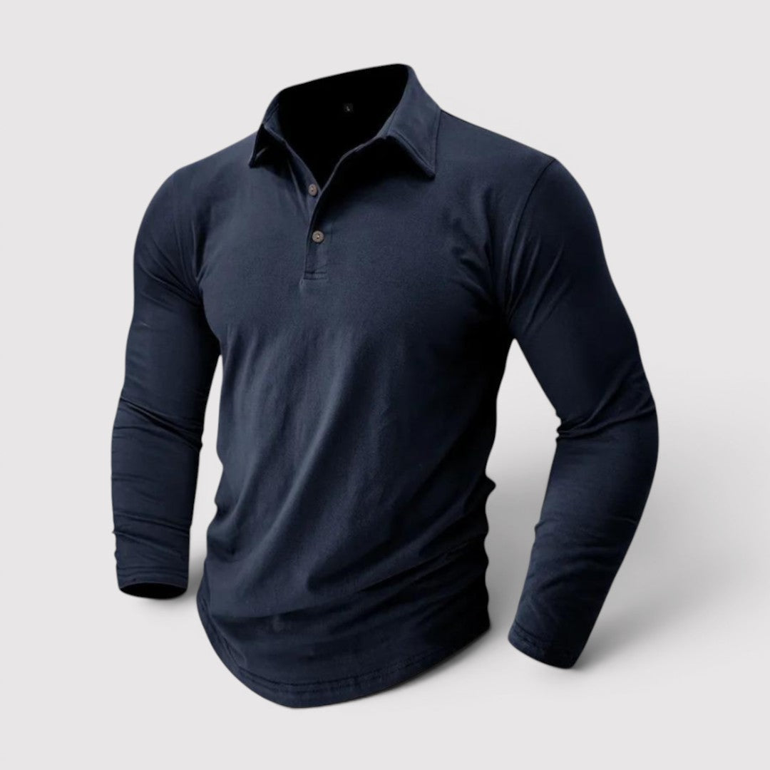 Markus Berlin Herren Langarm-Poloshirt, Vorderansicht