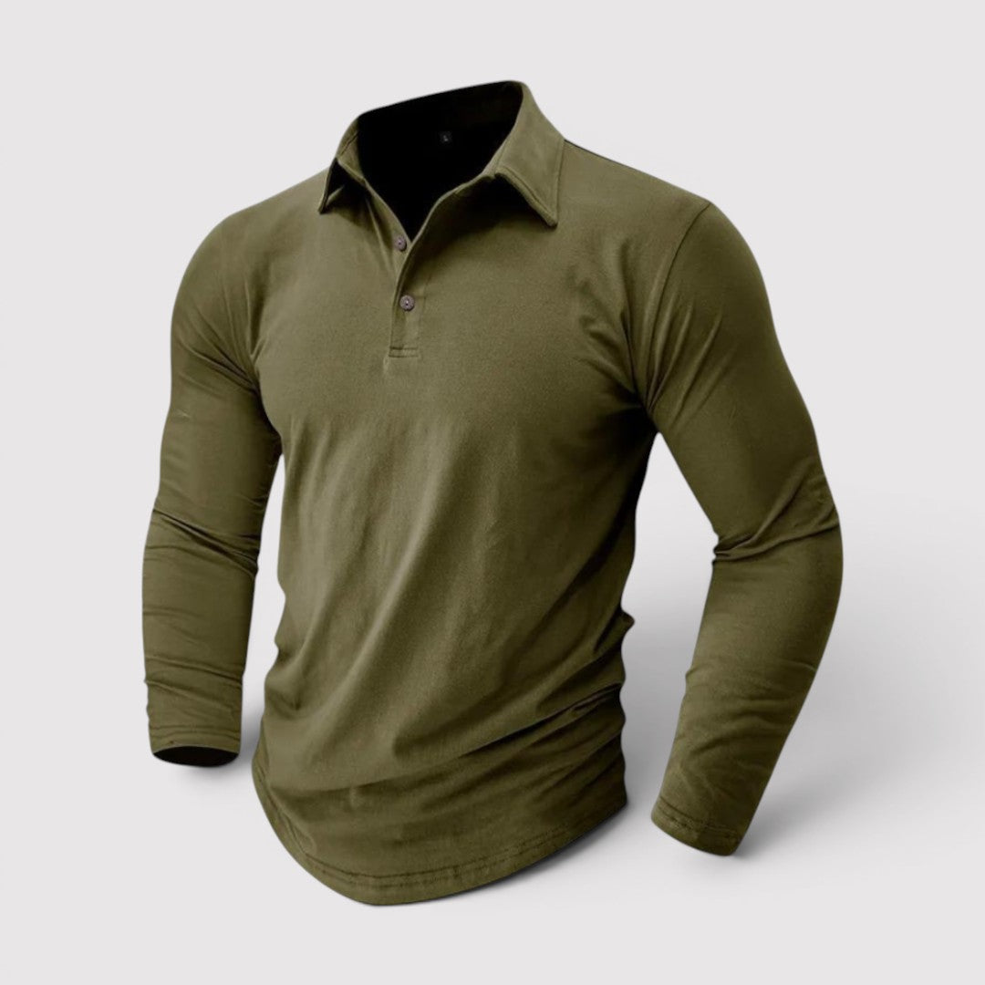 Markus Berlin Herren Langarm-Poloshirt, Vorderansicht