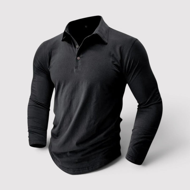 Markus Berlin Herren Langarm-Poloshirt, Vorderansicht