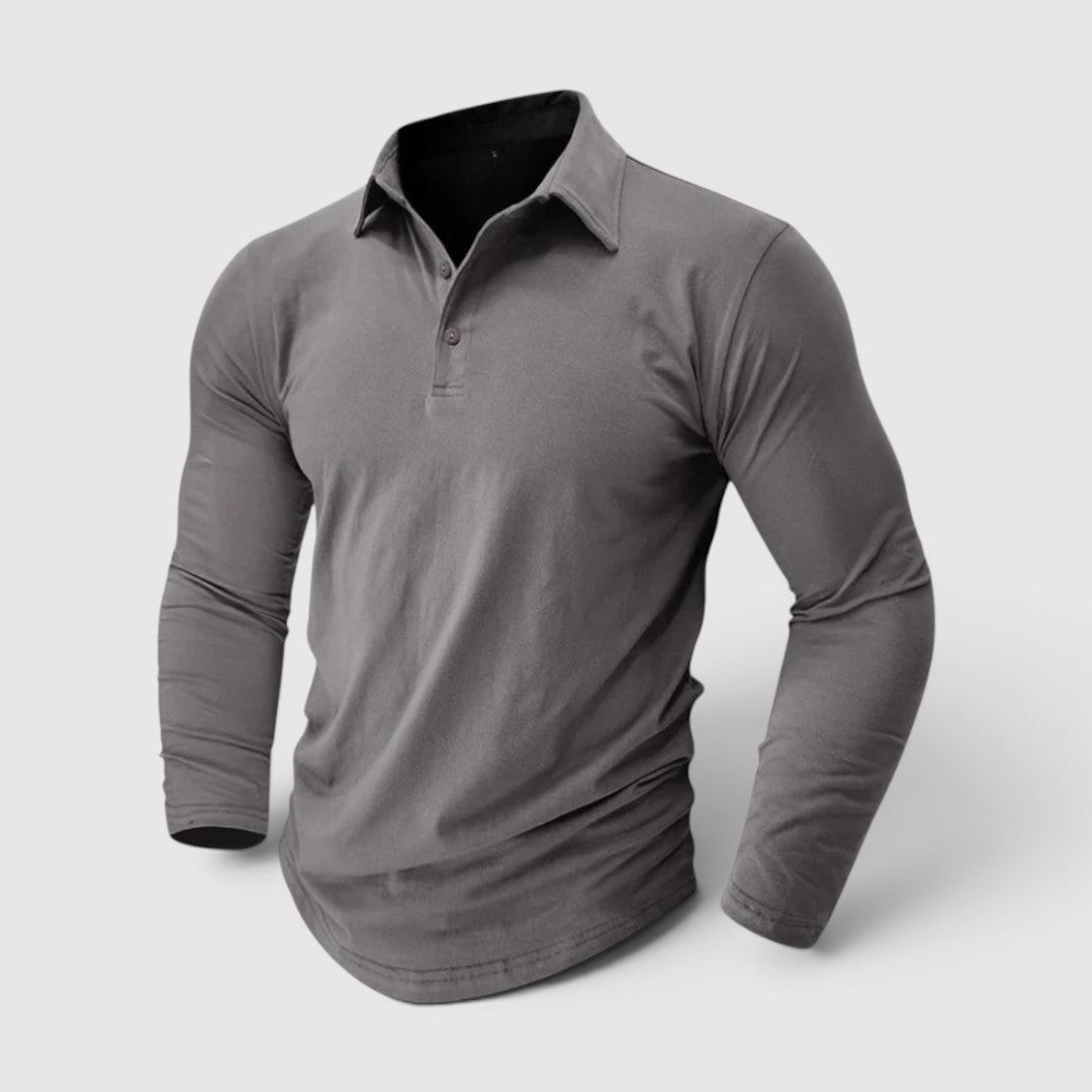 Markus Berlin Herren Langarm-Poloshirt, Vorderansicht