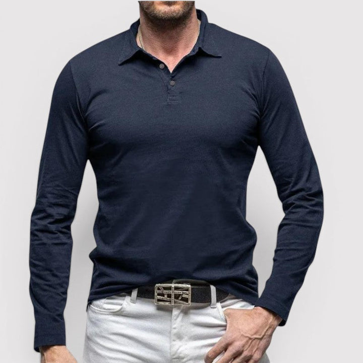 Markus Berlin Herren Langarm-Poloshirt, Vorderansicht
