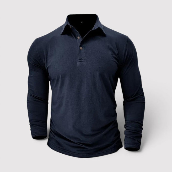 Markus Berlin Herren Langarm-Poloshirt, Vorderansicht