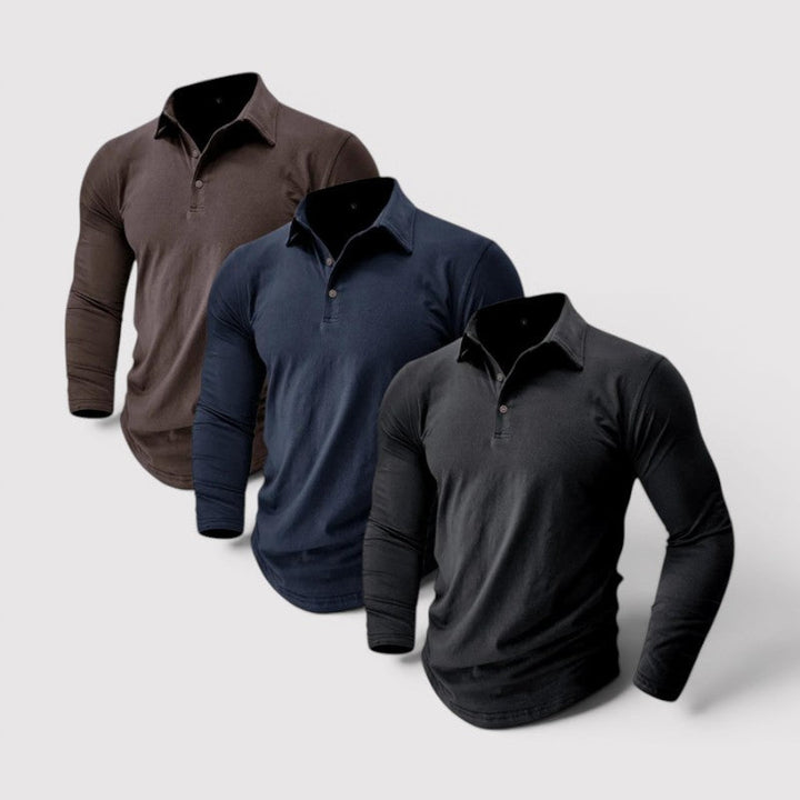 Markus Berlin Herren Langarm-Poloshirt, Vorderansicht