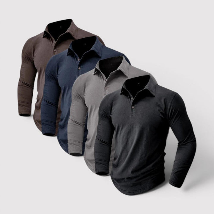 Markus Berlin Herren Langarm-Poloshirt, Vorderansicht