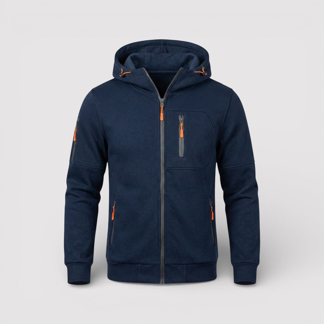 Markus Berlin Herren Zip-Hoodie mit Kapuze, Vorderansicht