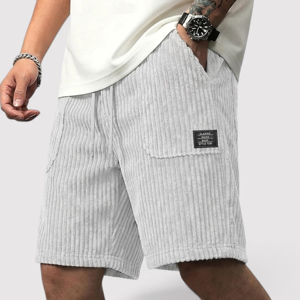 Markus Berlin Herren Shorts mit gerippter Struktur, Vorderansicht