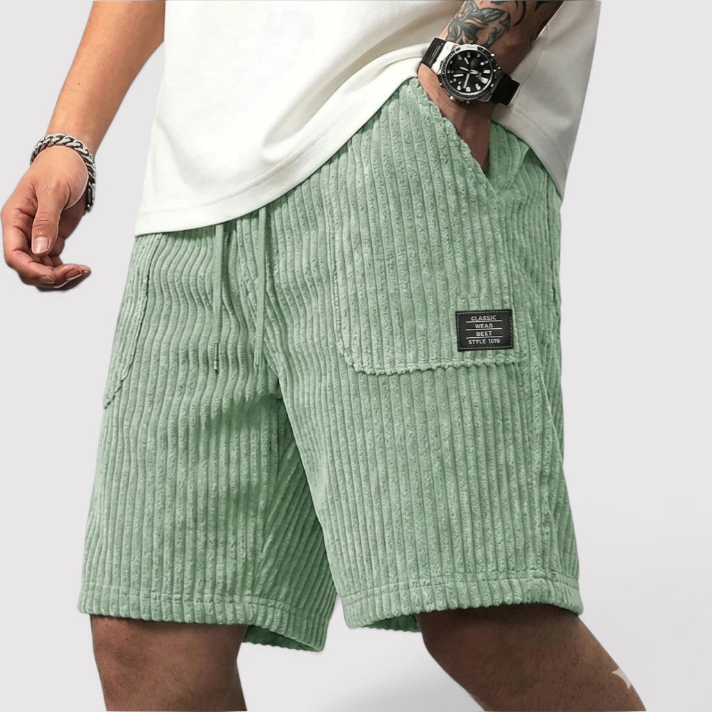 Markus Berlin Herren Shorts mit gerippter Struktur, Vorderansicht