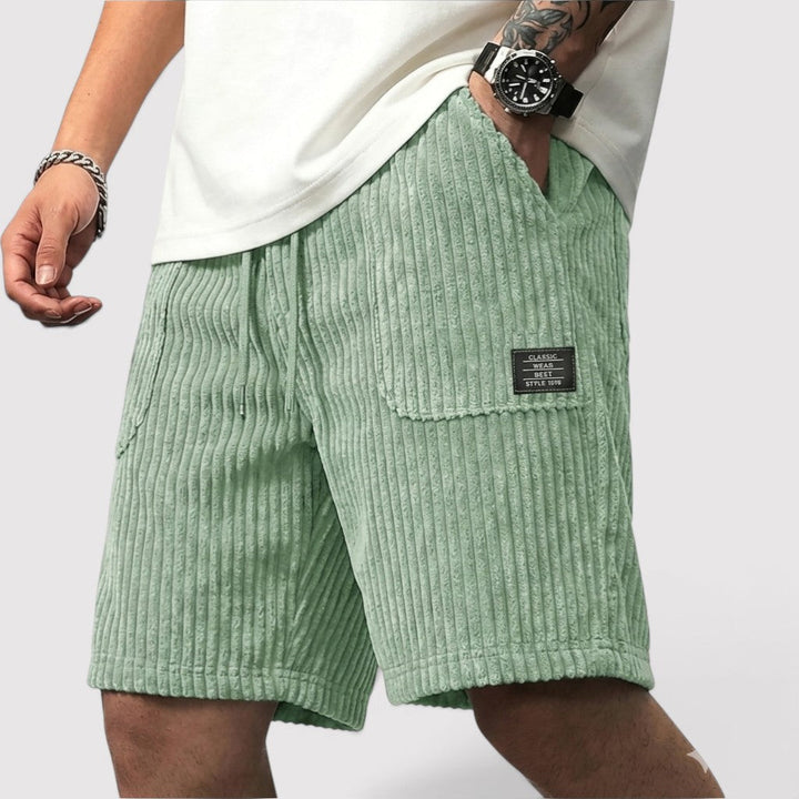 Markus Berlin Herren Shorts mit gerippter Struktur, Vorderansicht