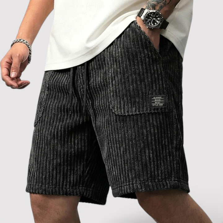 Markus Berlin Herren Shorts mit gerippter Struktur, Vorderansicht