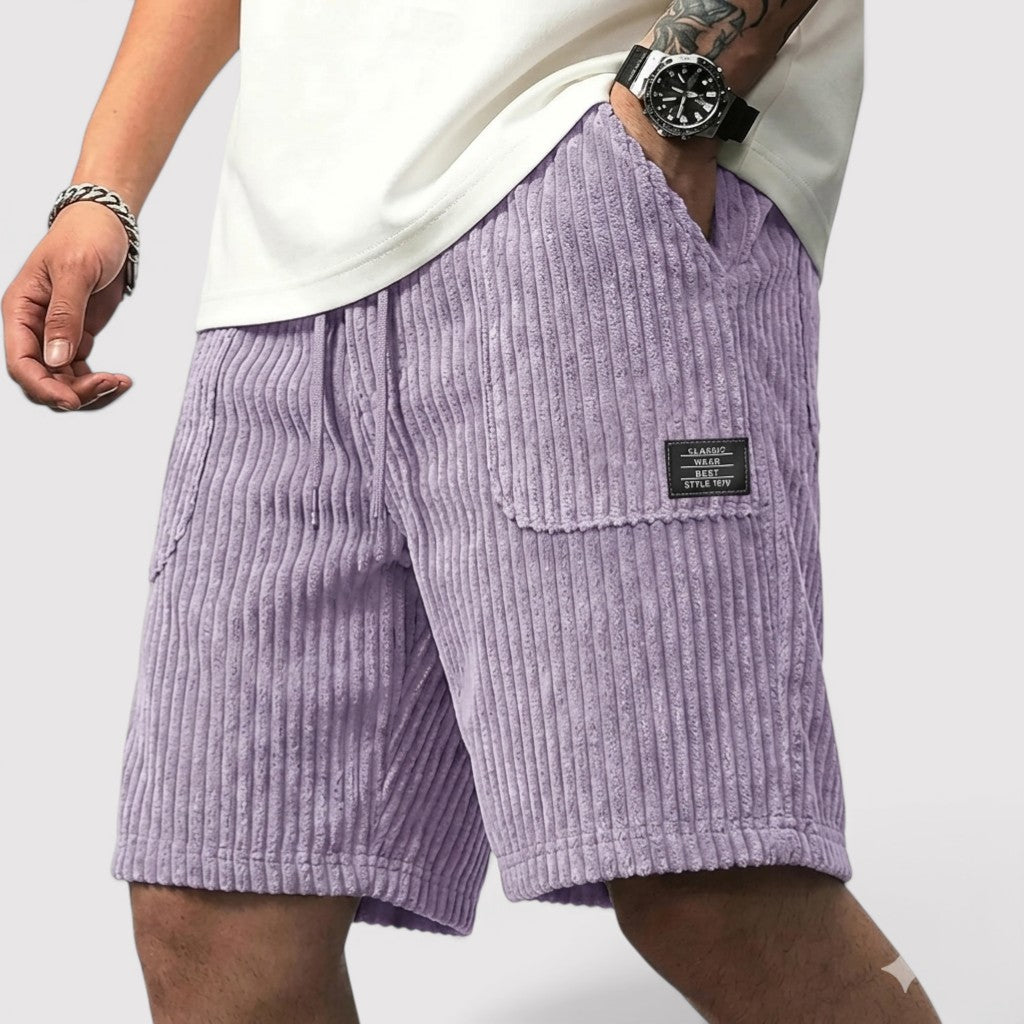 Markus Berlin Herren Shorts mit gerippter Struktur, Vorderansicht