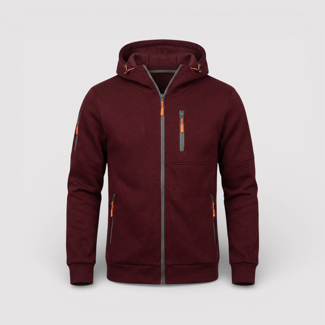 Markus Berlin Herren Zip-Hoodie mit Kapuze, Vorderansicht