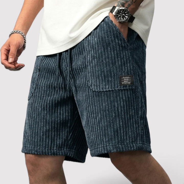Markus Berlin Herren Shorts mit gerippter Struktur, Vorderansicht