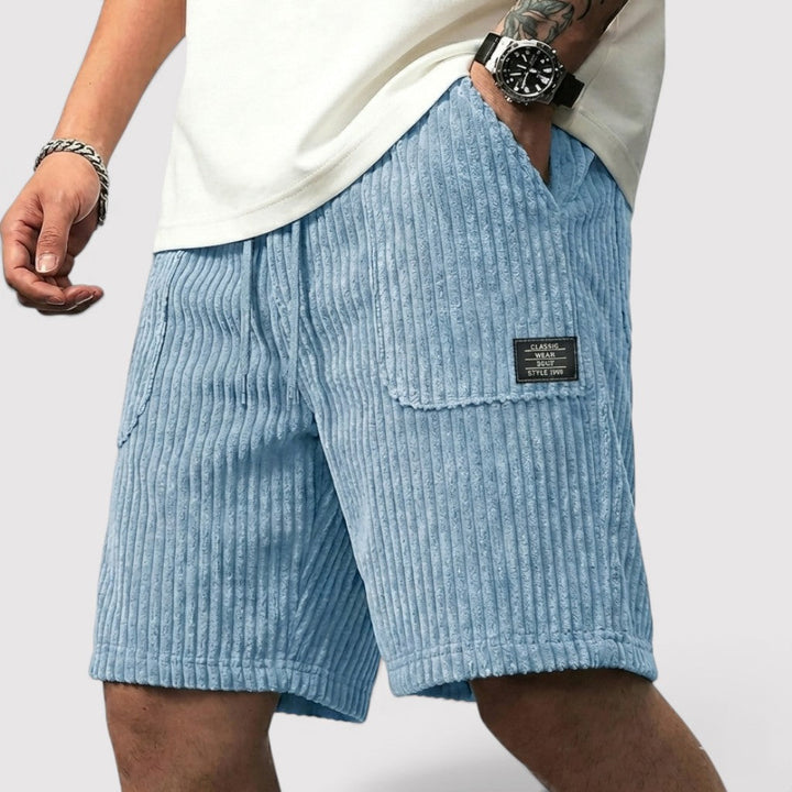 Markus Berlin Herren Shorts mit gerippter Struktur, Vorderansicht