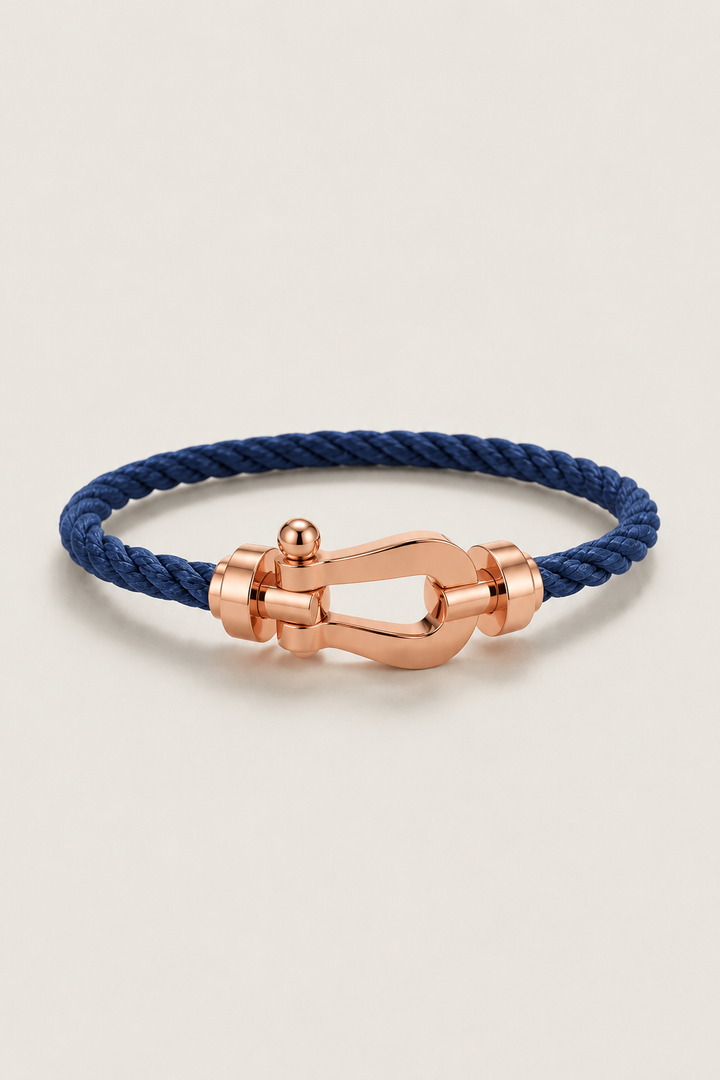 Markus Berlin Herren Armband Marineblau/Roségold, Vorderansicht