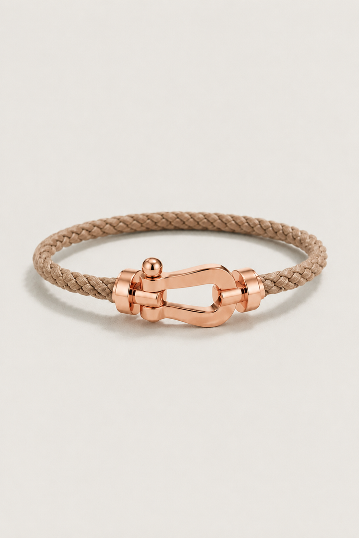Markus Berlin Herren Armband Hellbraun/Roségold, Vorderansicht
