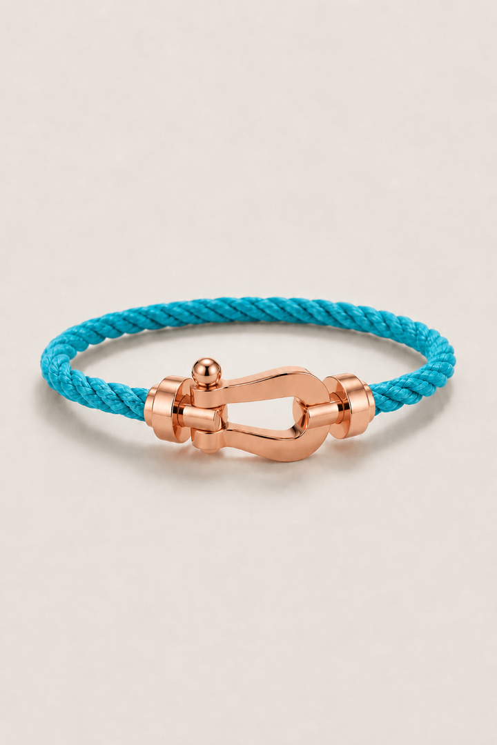 Markus Berlin Herren Armband Hellblau/Roségold, Vorderansicht