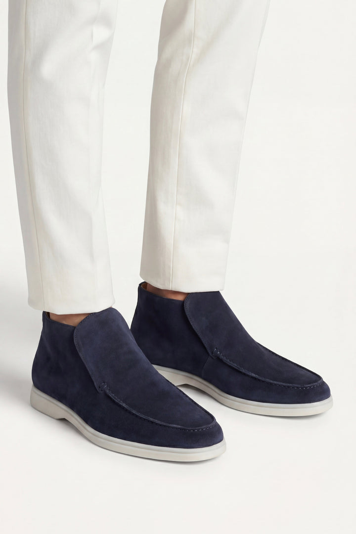 Markus Berlin Herren High-Top-Loafer Marineblau, Vorderansicht